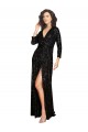 Long Black Long Sleeves A-Line Formal Dress / Bridesmaid Dress Birmingham