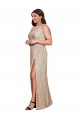 Long Gold Sleeveless A-Line Black Tie Plus Size Evening Gown / Prom Dress / Bridesmaid Dress Birmingham