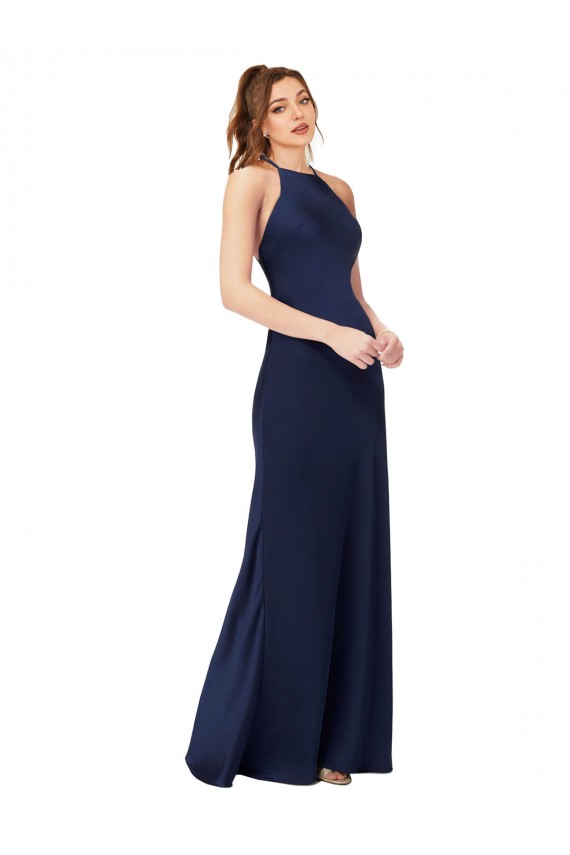 Long Sapphire Sleeveless Sheath Open Back Formal Evening Gown / Prom Dress / Bridesmaid Dress Birmingham