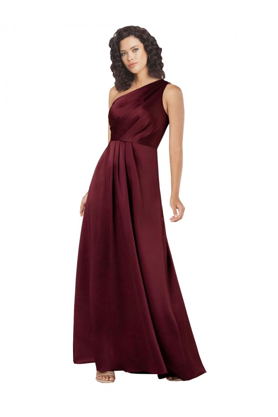 Long Burgundy Sleeveless A-Line Silk like Satin Formal Evening Gown / Prom Dress / Bridesmaid Dress Birmingham