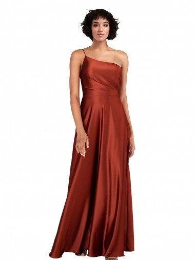 Long Burnt Orange Sleeveless A-Line Black Tie Evening Gown / Prom Dress / Bridesmaid Dress Birmingham