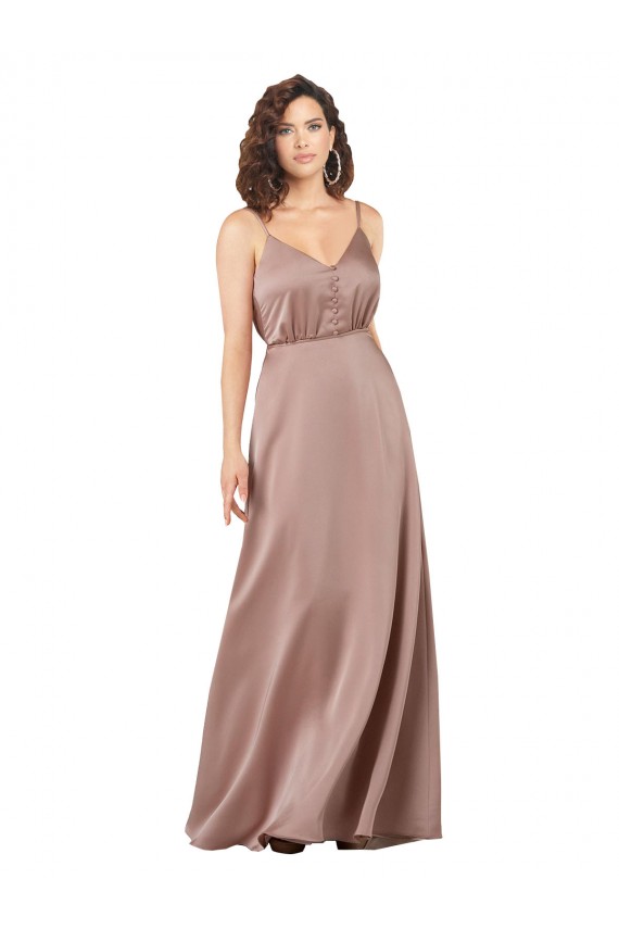 Long Dusty Pink Sleeveless A-Line Formal Evening Gown / Bridesmaid Dress Birmingham