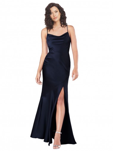 Long Dark Navy Sleeveless A-Line Black Tie Evening Gown / Prom Dress / Bridesmaid Dress Birmingham