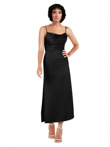 Tea Length Black Sleeveless A-Line Formal Evening Gown / Prom Dress / Bridesmaid Dress Birmingham