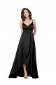 Long Black Sleeveless A-Line V-Back High Low Evening Gown / Prom Dress / Bridesmaid Dress Birmingham