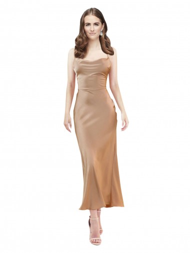 Midi Length Rose Gold Sleeveless Sheath Open Back Formal Evening Gown / Prom Dress / Bridesmaid Dress Birmingham