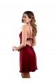 Midi Length Burgundy Sleeveless Sheath Open Back Formal Evening Gown / Prom Dress / Bridesmaid Dress Birmingham