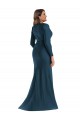 Long Atlantic Blue Long Sleeves Mermaid Formal Plus Size Evening Gown / Prom Dress / Bridesmaid Dress Birmingham