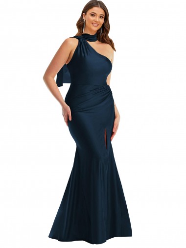 Long Dark Navy Sleeveless Mermaid Formal Plus Size Evening Gown / Prom Dress / Bridesmaid Dress Birmingham