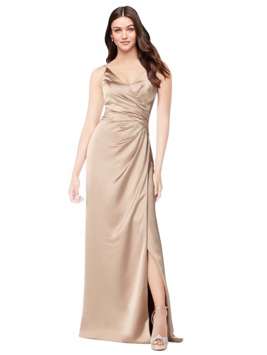 Long Champagne Pink Sleeveless A-Line Low Back Formal Evening Gown / Prom Dress / Bridesmaid Dress Birmingham