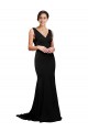 Sweep Train Black Sleeveless A-Line Low Back Formal Evening Gown / Prom Dress / Bridesmaid Dress Birmingham