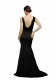 Sweep Train Black Sleeveless A-Line Low Back Formal Evening Gown / Prom Dress / Bridesmaid Dress Birmingham