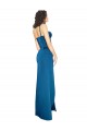 Long Peacock Blue Sleeveless Sheath Low Back Formal Evening Gown / Prom Dress / Bridesmaid Dress Birmingham