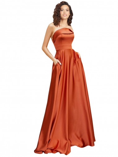 Sweep Train Burnt Orange Sleeveless A-Line Low Back Formal Evening Gown / Prom Dress / Bridesmaid Dress Birmingham