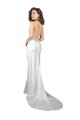 Sweep Train White Sleeveless Sheath Open Back Beach Wedding Dress Birmingham
