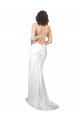 Sweep Train White Sleeveless Sheath Open Back Beach Wedding Dresses Birmingham
