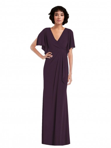 Long Grape Split Sleeves Sheath Formal Evening Gown / Prom Dress / Bridesmaid Dress Birmingham