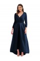 Long Dark Navy Long Sleeves Ball Gown High Low Plus Size Evening Gown / Prom Dress / Bridesmaid Dress Birmingham