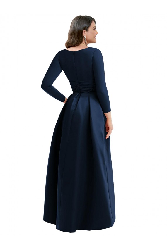 Long Dark Navy Long Sleeves Ball Gown High Low Plus Size Evening Gown / Prom Dress / Bridesmaid Dress Birmingham