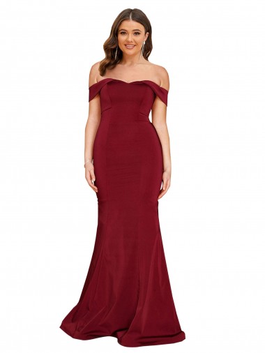 Long Burgundy Sleeveless Mermaid Formal Plus Size Evening Gown / Prom Dress / Bridesmaid Dress Birmingham