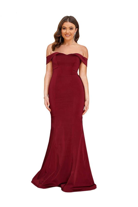 Long Burgundy Sleeveless Mermaid Formal Plus Size Evening Gown / Prom Dress / Bridesmaid Dress Birmingham