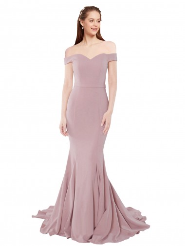 Sweep Train Dusty Pink Sleeveless Mermaid Bridesmaid Dress / Evening Dress Birmingham