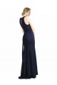 Long Dark Navy Sleeveless Sheath Keyhole Back Black Tie Prom Dress / Bridesmaid Dress Birmingham
