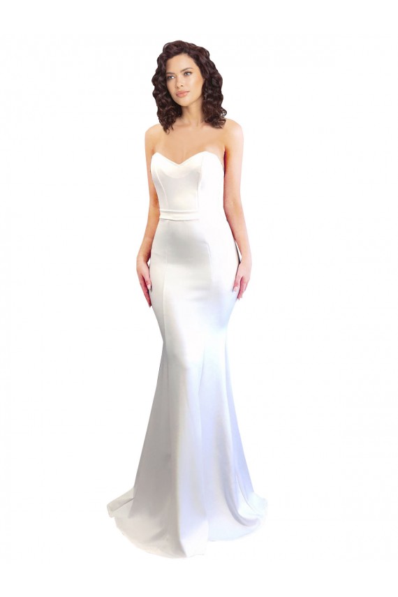 Long White Sleeveless Mermaid Low Back Formal Evening Gown / Prom Dress / Bridesmaid Dress Birmingham