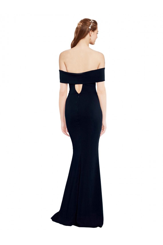 Long Dark Navy Sleeveless Mermaid Keyhole Back Formal Dress / Bridesmaid Dress Birmingham