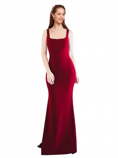 Long Burgundy Sleeveless Mermaid Formal Evening Gown / Prom Dress / Bridesmaid Dress Birmingham