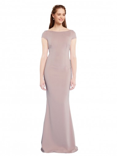 Long Dusty Pink Cap Sleeves Mermaid Tie Back Formal Evening Gown / Prom Dress / Bridesmaid Dress Birmingham