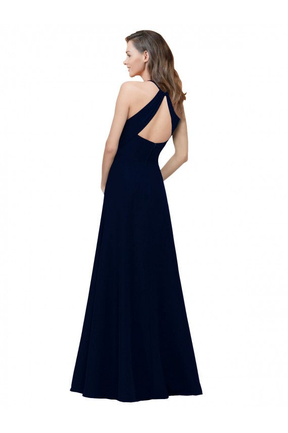 Long Dusty Pink Sleeveless A-Line Keyhole Back Prom Dress / Bridesmaid Dress Birmingham