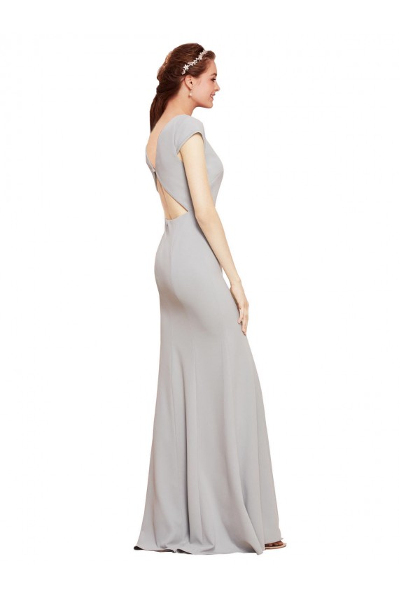 Long Dark Navy Sleeveless A-Line Open Back Formal Evening Gown / Prom Dress / Bridesmaid Dress Birmingham