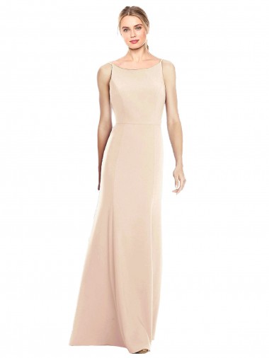 Long Nude Sleeveless Trumpet Open Back Semi Formal Evening Dress / Prom Dress / Bridesmaid Dress Birmingham