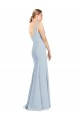 Long Light Sky Blue Sleeveless Trumpet Low Back Bridesmaid Dress / Formal Dress Birmingham