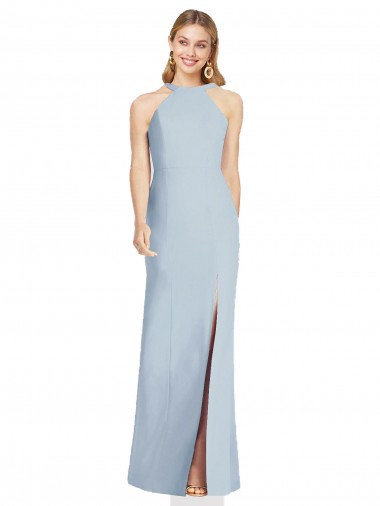 Long Light Sky Blue Sleeveless Trumpet Open Back Formal Evening Gown / Bridesmaid Dress Birmingham