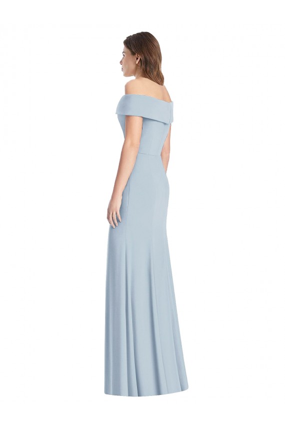 Long Light Sky Blue Sleeveless Trumpet Stretch Crepe Formal Dress / Bridesmaid Dress Birmingham