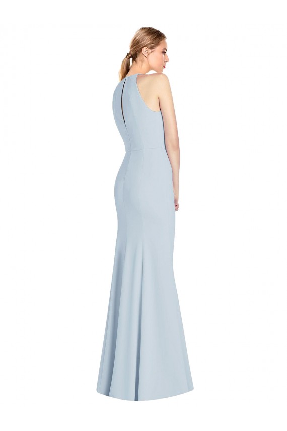 Long Light Sky Blue Sleeveless Trumpet Keyhole Back Semi Formal Evening Dress / Prom Dress / Bridesmaid Dress Birmingham