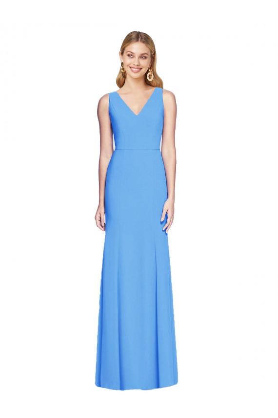 Long Peacock Blue Sleeveless Trumpet Keyhole Back Semi Formal Evening Dress / Prom Dress / Bridesmaid Dress Birmingham