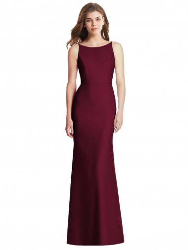 Long Burgundy Gold Sleeveless Trumpet Open Back Semi Formal Evening Dress / Bridesmaid Dress Birmingham