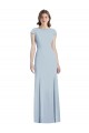 Long Light Sky Blue Cap Sleeves Trumpet Open Back Formal Dress / Bridesmaid Dress Birmingham