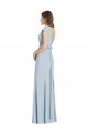 Long Light Sky Blue Cap Sleeves Trumpet Open Back Formal Dress / Bridesmaid Dress Birmingham