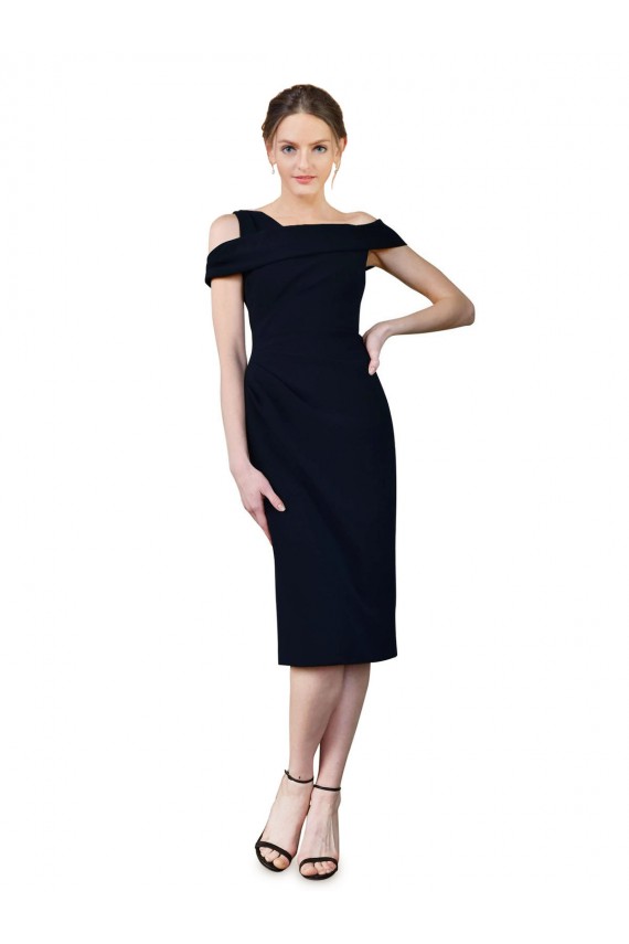 Cocktail Length Dark Navy Sleeveless Mermaid Formal Evening Gown / Prom Dress / Bridesmaid Dress Birmingham