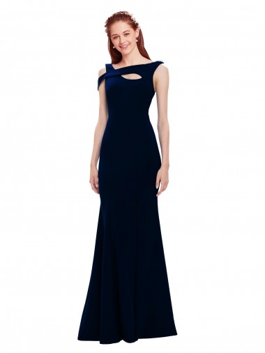 Long Dark Navy Sleeveless Mermaid Side Slit Formal Evening Gown / Prom Dress / Bridesmaid Dress Birmingham