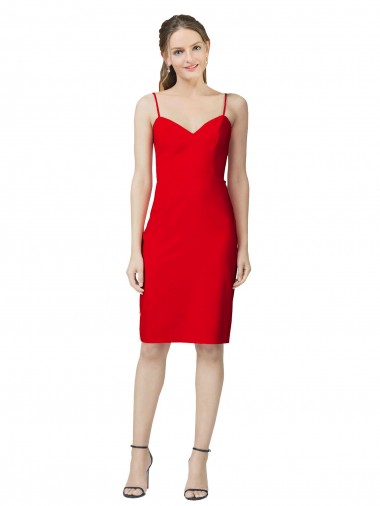 Cocktail Length Red Sleeveless Sheath Formal Evening Gown / Prom Dress / Bridesmaid Dress Birmingham