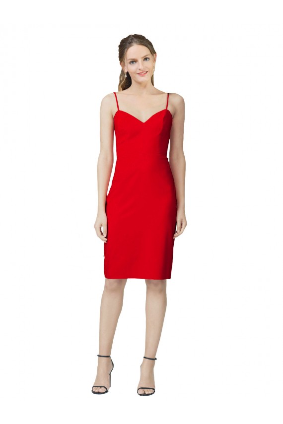 Cocktail Length Red Sleeveless Sheath Formal Evening Gown / Prom Dress / Bridesmaid Dress Birmingham