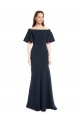 Long Dark Navy Short Sleeves Mermaid Bridesmaid Dress / Formal Dress Birmingham
