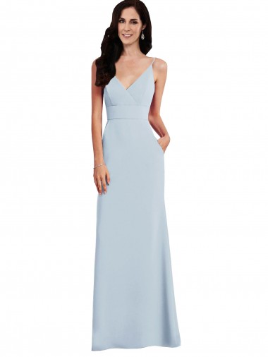 Long Light Sky Blue Sleeveless Trumpet V-Back Formal Dress / Bridesmaid Dress Birmingham
