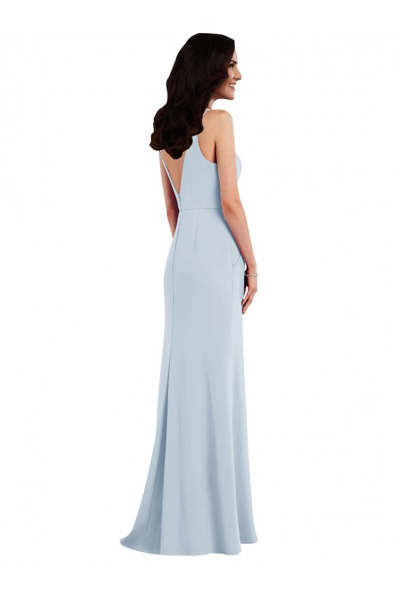Long Light Sky Blue Sleeveless Trumpet V-Back Formal Dress / Bridesmaid Dress Birmingham