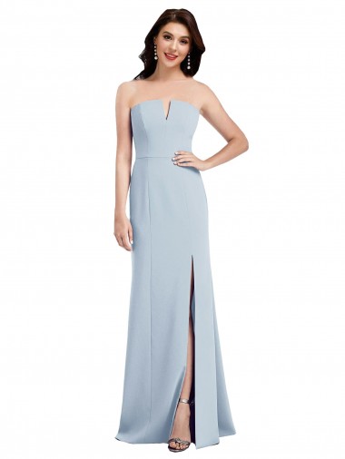 Long Light Sky Blue Sleeveless Trumpet Low Back Bridesmaid Dress / Evening Dress Birmingham